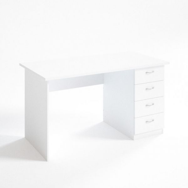 Стол рабочий с тумбой СТ14.7, 1400х680х750 мм, белый шагр