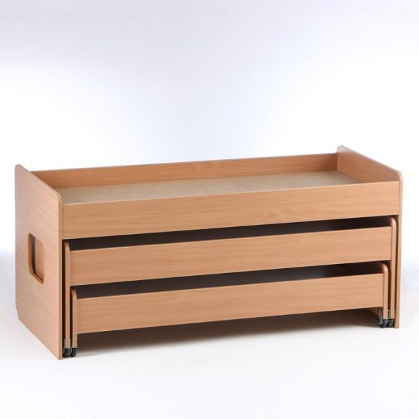 Кровать трехъярусная, 1490х670х670, ЛДСП, цвет бук