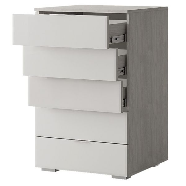 Комод  Алекса 602х460х914 ясень белый/лакобель белого цвета