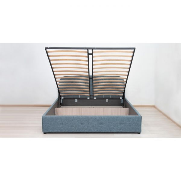 Кровать Илона, 1600х2000, ортопедическое осн+ПМ, Ролан/Серо-бирюзовый