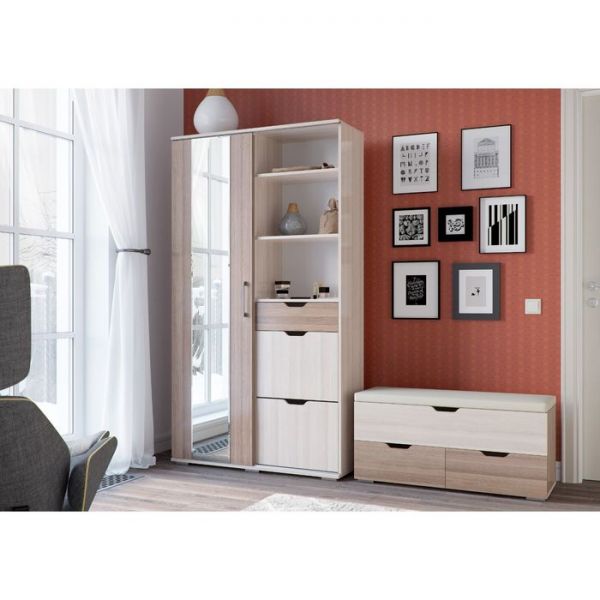 Банкетка ФЛИНТ 1000х370х470 Ясень шимо темный/светлый