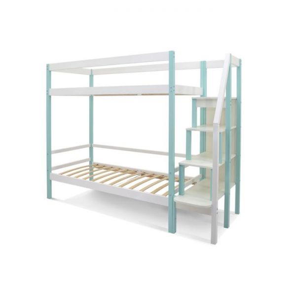 Детская двухъярусная кровать Бельмарко Svogen мятно-белый