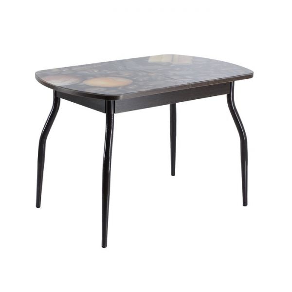 Стол раздвижной с фотопечатью Стин, 1100(1420)x700x760, Венге/Дерево/Крашен. фигурные