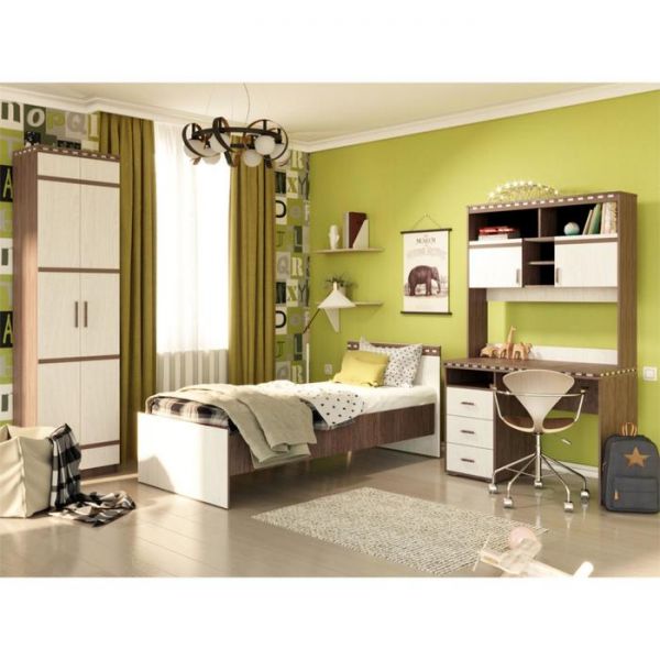 Шкаф 2-х дверный для одежды «Ольга 13», цвет ясень анкор тёмный / ясень анкор светлый