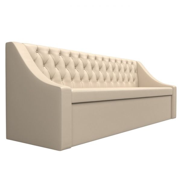 Кухонный прямой диван «Мерлин», механизм дельфин, рогожка, цвет серый