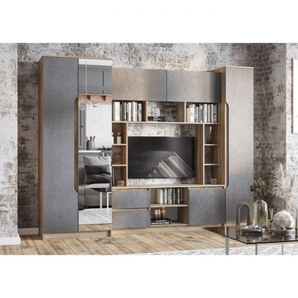 Гостиная Прайм 2706х536х2100 дуб каньон/М18