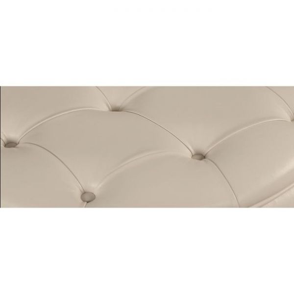 Пуф «Рондель большой», 900 ? 900 ? 450 мм, глухой, экокожа, цвет взбитые сливки