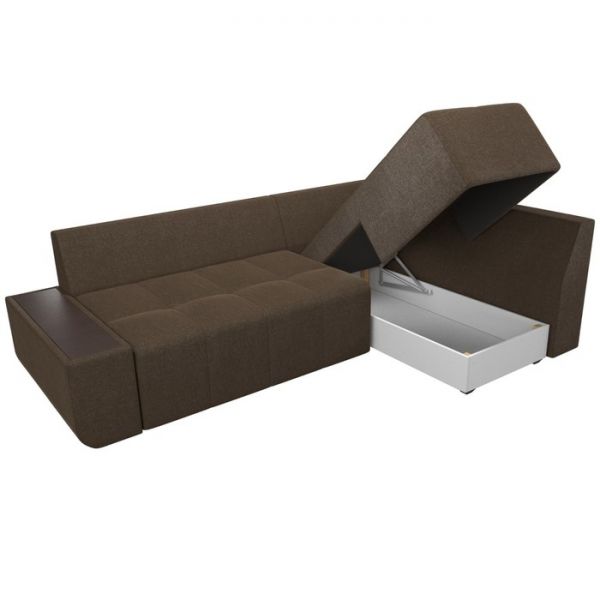 Угловой диван «Амадэус», правый угол, рогожка, цвет бежевый