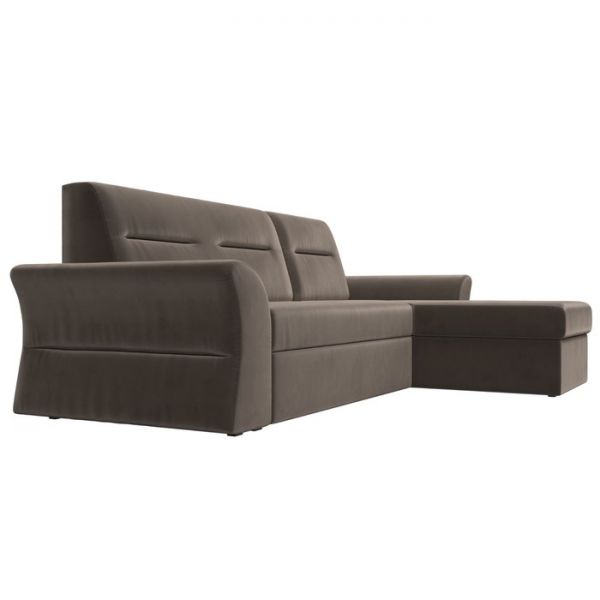 Угловой диван «Клайд», механизм дельфин, велюр, цвет бежевый