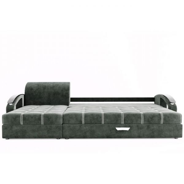 Угловой диван «Дубай», угол левый, еврокнижка, МДФ венге, цвет селфи 01, подушки селфи 03