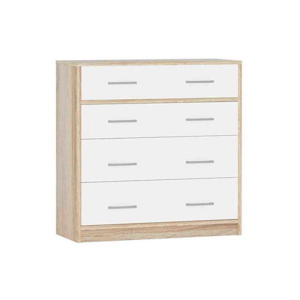 Комод «Стелс», 4 ящика, 834 ? 343 ? 850 мм, цвет дуб сонома / белый
