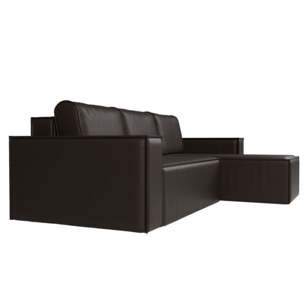 Угловой диван «Куба», механизм еврокнижка, экокожа, цвет бежевый