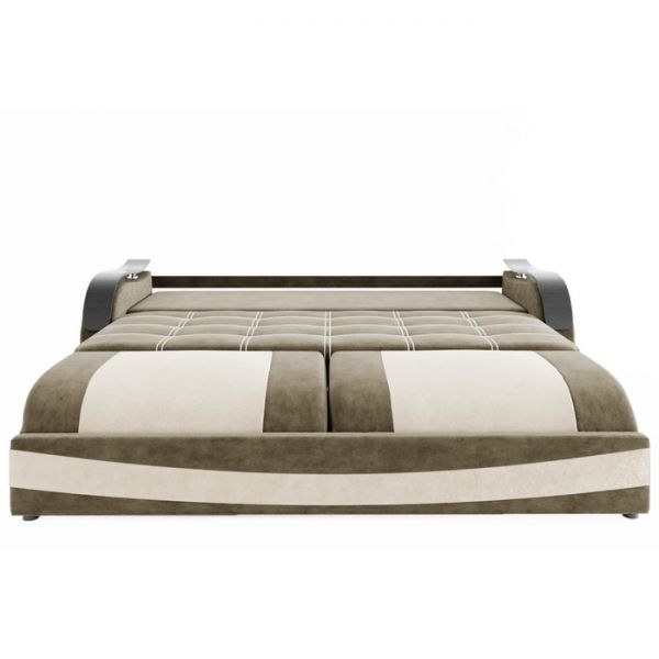 Прямой диван «Рим», механизм выкатной / еврокнижка, ППУ, велюр, цвет селфи 01 / селфи 15