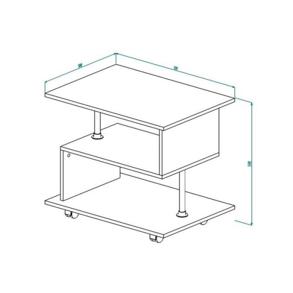 Стол журнальный СЖ-7 590х700х500 Дуб выбеленный/Венге