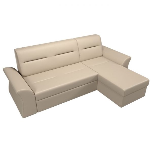 Угловой диван «Клайд», механизм дельфин, экокожа, цвет бежевый