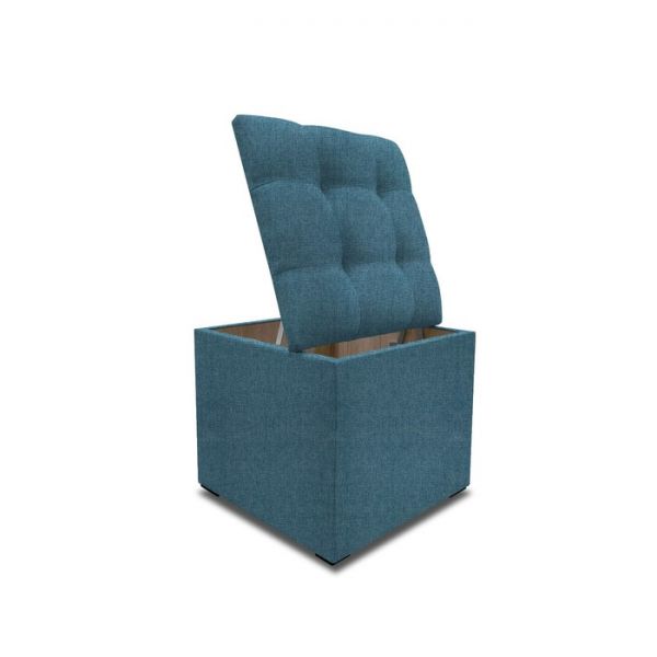 Пуф с крышкой и утяжкой, 400 ? 400 ? 420 мм,  рогожка, цвет savana plus yellow