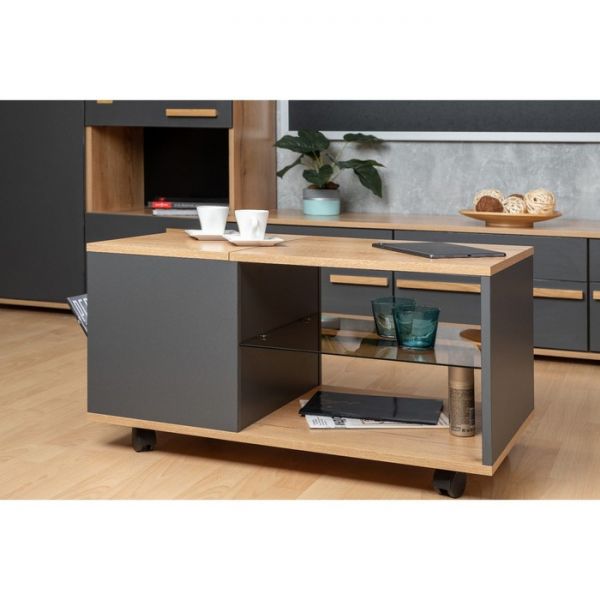 Стол журнальный Crown 16, 790 ? 440 ? 2113 мм, цвет дуб золотистый / графит