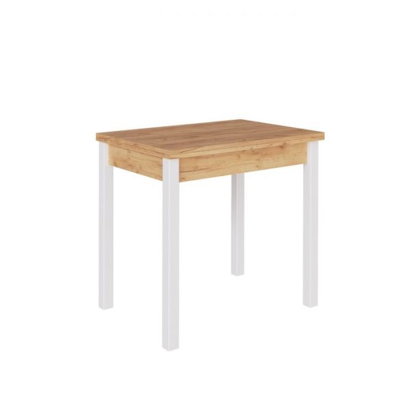 Стол обеденный раскладной СО-07, 800х580(1160)х736, белый/дуб крафт золотой