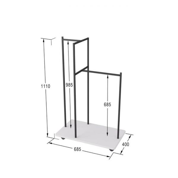 Гардеробная вешалка «Стик», 685 ? 400 ? 1110 мм, цвет белый