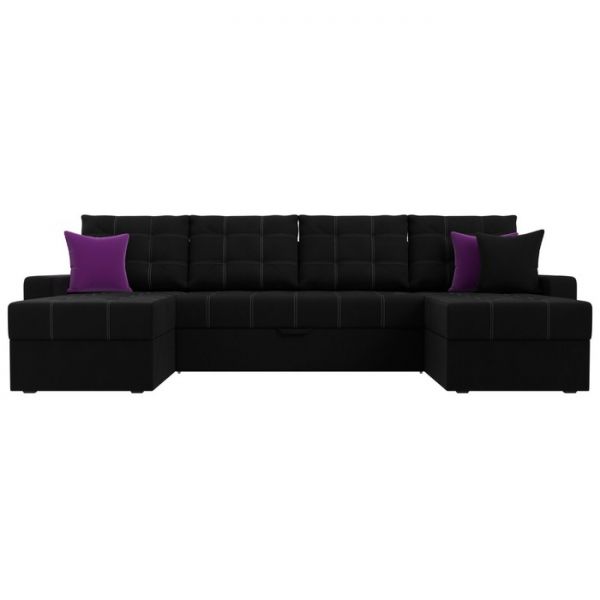 П-образный диван «Ливерпуль», механизм дельфин, микровельвет, цвет бежевый