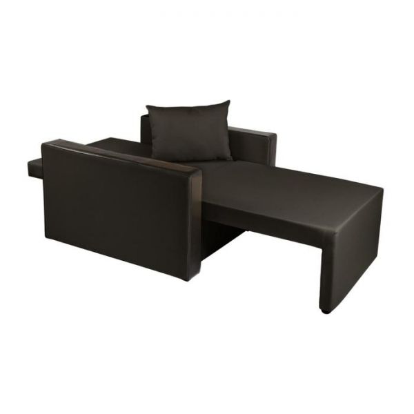 Кресло- кровать "Милена-2" Grafit/Экокожа черная