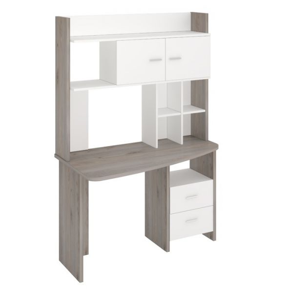 Компьютерный стол, 1200 ? 690 ? 1785 мм, левый угол, цвет нельсон/белый