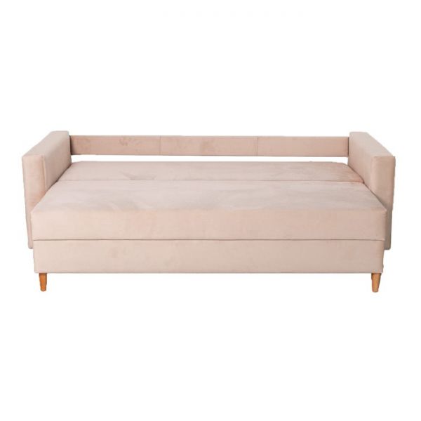 Прямой диван «Ванкувер», механизм еврокнижка, велюр, цвет бежевый