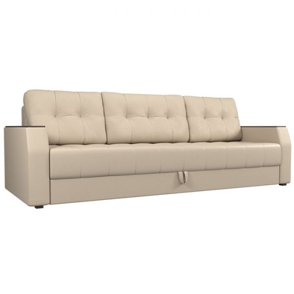 Диван прямой «Атлантида Б/С», механизм еврокнижка, экокожа, цвет чёрный