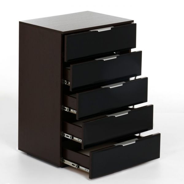 Комод  Алекса 602х460х914 венге/лакобель чёрного цвета