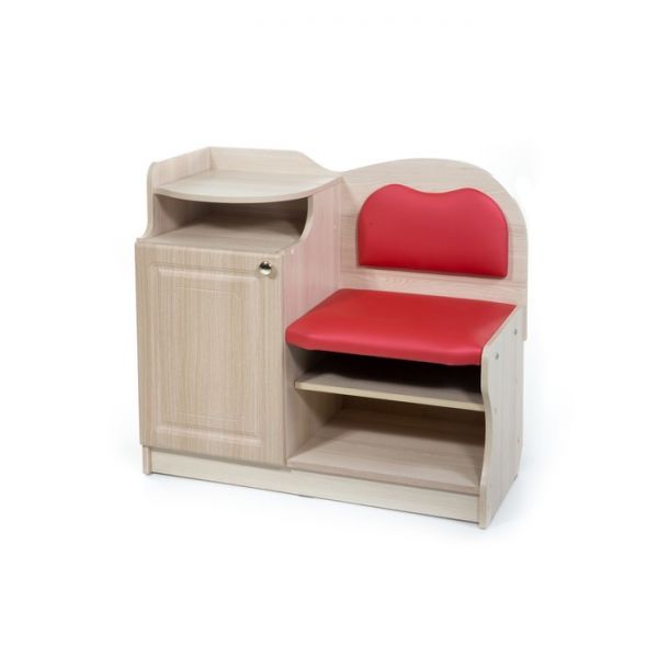 Банкетка №1, 900х430х920, Ясень/Красный(112)