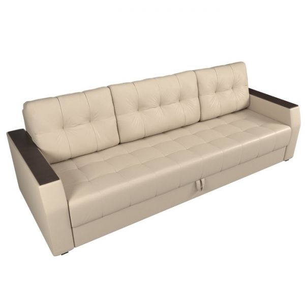 Диван прямой «Атлантида Б/С», механизм еврокнижка, экокожа, цвет чёрный