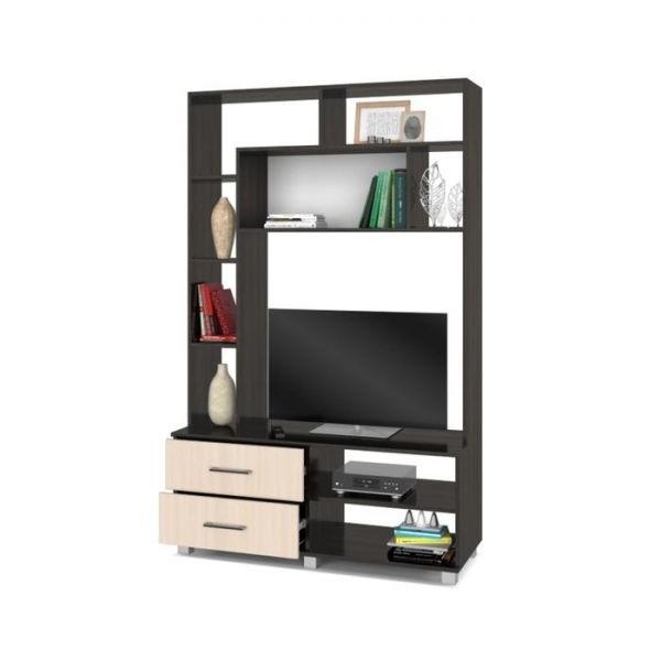 Мини стенка Ева, 420x1200x1900, Ясень шимо темный/светлый