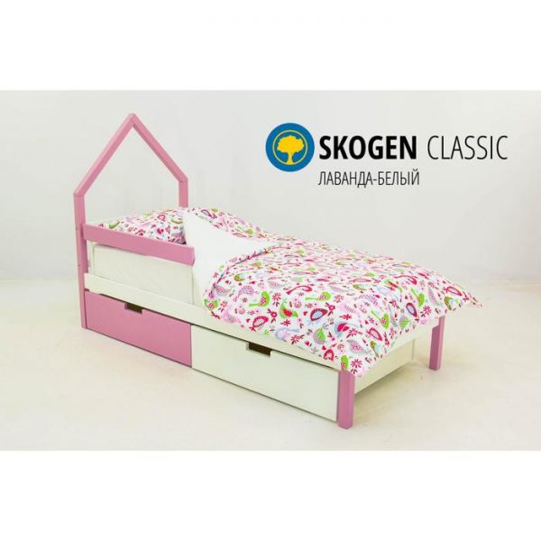 Детская кровать-домик мини "Svogen лаванда-белый"