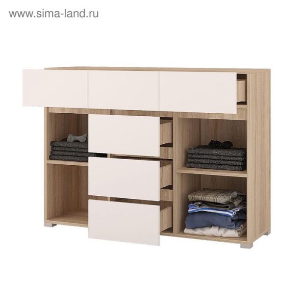 Комод 1200 Анталия, 1200х884х376, Белый/Дуб сонома