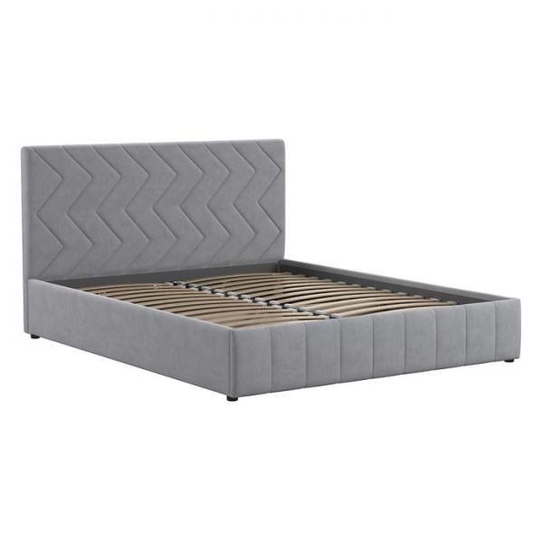 Кровать Милана, 1600х2000, ортопедическое осн+ПМ, Вивальди 7/Пепельный серый