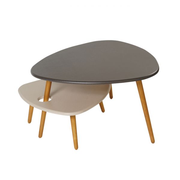 Комплект из двух журнальных столов «Стилгрей», 1200 ? 780 ? 455 мм, цвет белый