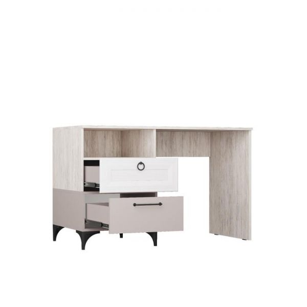 Стол письменный СП-8 Фьюжн 1200х570х750 Белый/ корпус Глиняный серый/ Артвуд светлый