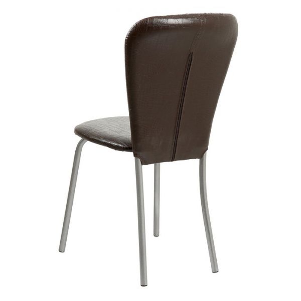 Стул "Кафе-2" Серебристый металлик/шоколадная рептилия