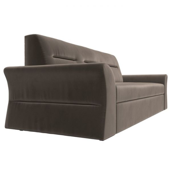 Прямой диван «Клайд», механизм дельфин, велюр, цвет бежевый