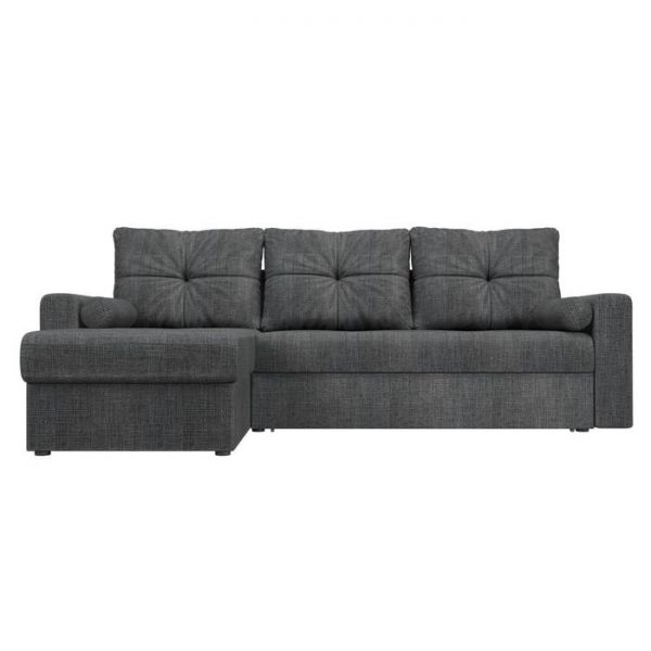 Угловой диван «Верона», механизм дельфин, рогожка, правый угол, цвет серый