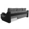 Угловой диван «Меркурий», еврокнижка, правый угол, серая рогожка/чёрная экокожа