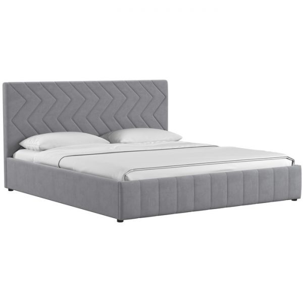 Кровать Милана, 1800х2000, ортопедическое осн+ПМ, Вивальди 7/Пепельный серый