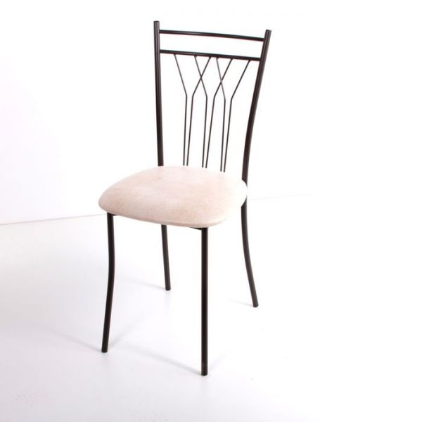 Стул на металлокаркасе Премьер СТ коричневый/белый