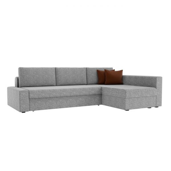 Угловой диван «Версаль», механизм дельфин, рогожка, цвет коричневый