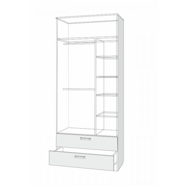 Шкаф для одежды с ящиками "Джимми", ясень светлый/топаз/белый, фотопечать