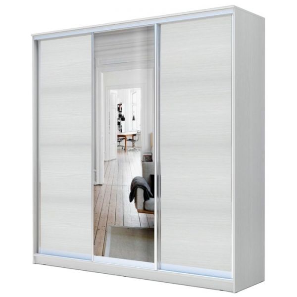 Шкаф-купе Хит-22-20-151, 2000x620x2200, Белый фасад шагрень