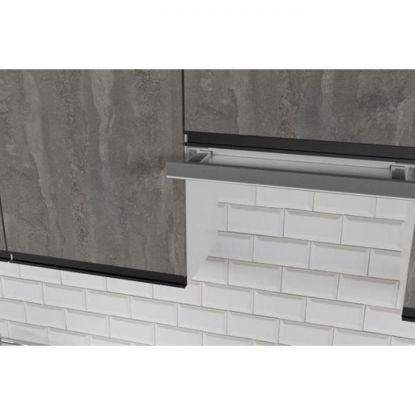 Кухонный гарнитур Ноктюрн мега 2500х600 Бетон темный/Белый