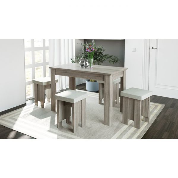 Обеденная группа со столом Норд 1100х600х726 Дуб Сонома трюфель