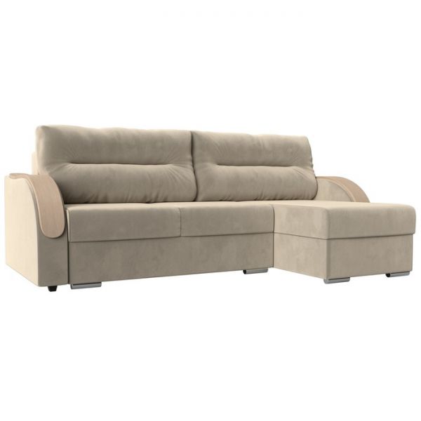 Угловой диван «Дарси», механизм еврокнижка, микровельвет, цвет бежевый