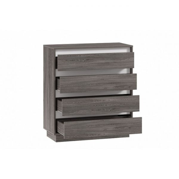 Комод Virginia НМ 011.02, 884х404х1018 Белый Скандинавский/Ясень Анкор темный